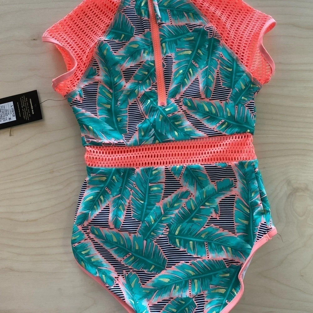Art Glass One Piece Bathing Suit Large (10/12) (BZ)